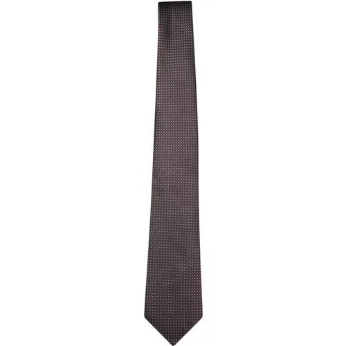 Ties, male, , Size: ONE SIZE Elegant Silk Tie with Micro Pattern - Canali - Modalova