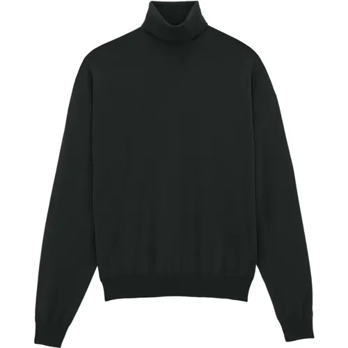 Knitwear with Turtleneck and Embroidered Logo , female, Sizes: L - Saint Laurent - Modalova