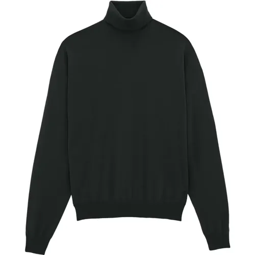 Knitwear with Turtleneck and Embroidered Logo , female, Sizes: L, M - Saint Laurent - Modalova