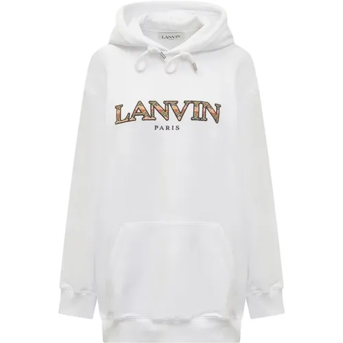 Hoodies, male, , Size: S Oversized Logo Hoodie Sweatshirt Women - Lanvin - Modalova