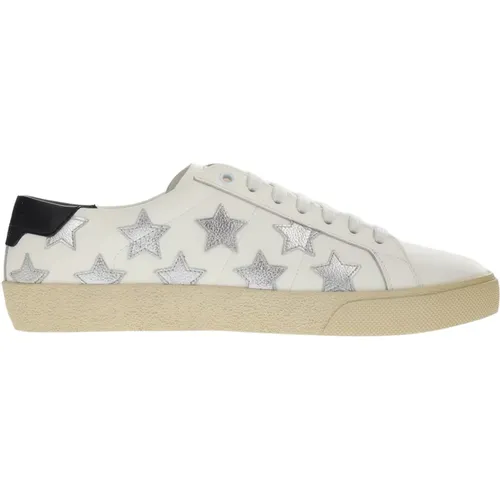 Classic Leather Sneakers with Applications , female, Sizes: 3 UK - Saint Laurent - Modalova