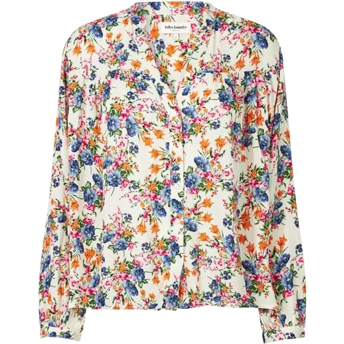 Feminine Bluse mit Blumenmuster , Damen, Größe: M - Lollys Laundry - Modalova