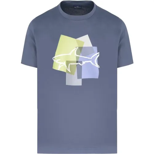 Cotton Shark Print T-Shirt , male, Sizes: M, 2XL, XL - PAUL & SHARK - Modalova