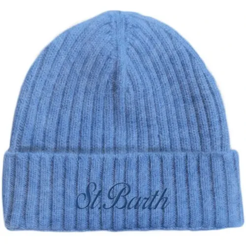 Beanies, male, , Size: ONE SIZE Wool Embroidery Stylish Winter Hat - MC2 Saint Barth - Modalova