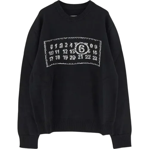 Wollstrick Logo Pullover , Herren, Größe: S - MM6 Maison Margiela - Modalova