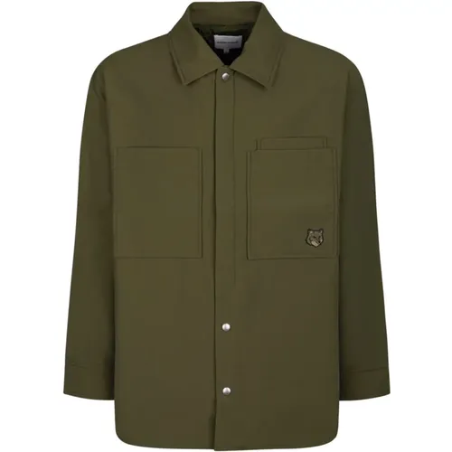 Grünes Gepolstertes Overshirt , Herren, Größe: M - Maison Kitsuné - Modalova