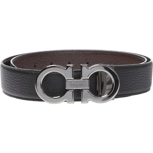 Belts, male, , Size: 90 CM Logo-buckled belt - Salvatore Ferragamo - Modalova