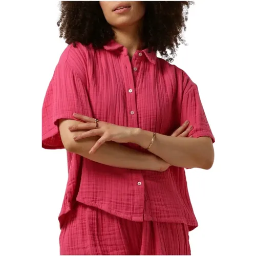 Rosa Bluse Nv-Delu Trendiger Stil , Damen, Größe: S - Notre-v - Modalova