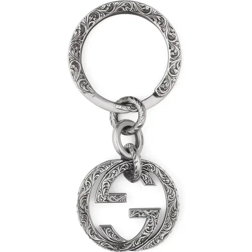 Keyrings, female, , Size: ONE SIZE Keyring With Interlocking G Motif - Gucci - Modalova