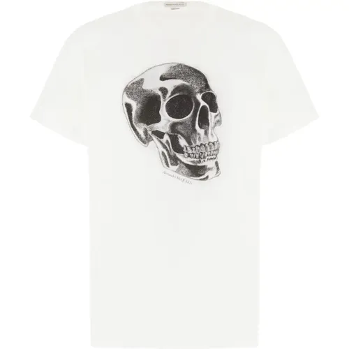 Lässiges Baumwoll T-Shirt,Weiße Baumwoll-T-Shirt - alexander mcqueen - Modalova