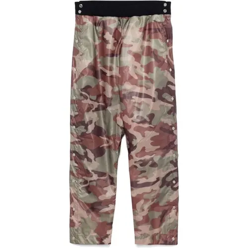 Wide Trousers, male, , Size: L Camouflage Elasticated Waistband Straight Leg Pants - Gallery Dept. - Modalova