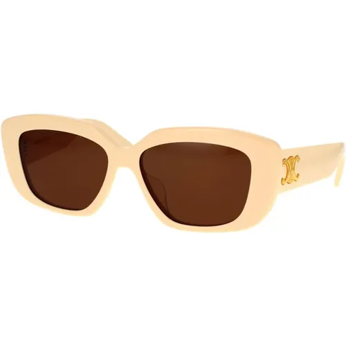 Square Sunglasses Cl40216U 5525E Ivory Grey , female, Sizes: 55 MM - Celine - Modalova
