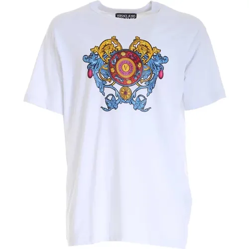 Regalia Logo T-Shirt für Herren , Herren, Größe: L - Versace Jeans Couture - Modalova