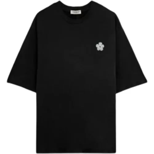 Logo Blumenprint T-Shirt (Schwarz) - A Paper Kid - Modalova