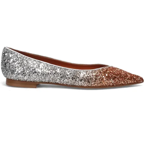 Sparkling Silver Flat Shoes , female, Sizes: 7 UK, 5 UK, 4 UK, 4 1/2 UK - Prosperine - Modalova