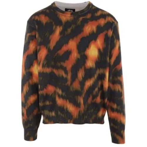 Fur Print Cotton Sweater , male, Sizes: S, XL - Stüssy - Modalova