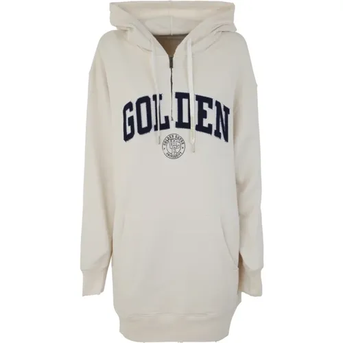 Heritage Blue Sweatshirt Hoodie Kleid , Damen, Größe: S - Golden Goose - Modalova