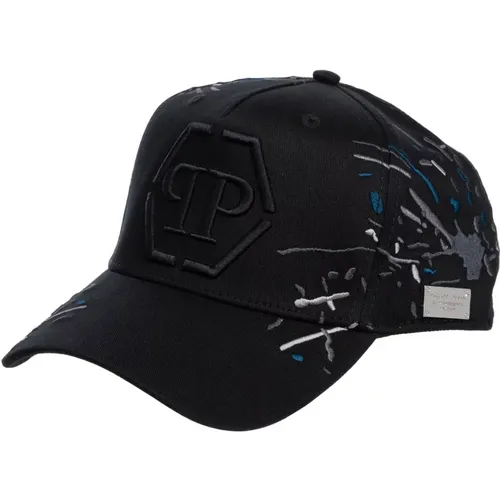 Caps, male, , Size: ONE SIZE Abstract Multicolour Hook-and-Loop Cap - Philipp Plein - Modalova