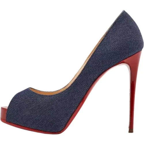 Pre-owned Pumps, female, , Size: 5 1/2 US Pre-owned Denim heels - Christian Louboutin Pre-owned - Modalova