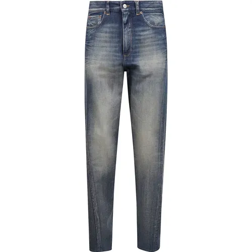 Slim-fit Jeans, male, , Size: W31 High-waisted straight leg denim jeans - MM6 Maison Margiela - Modalova