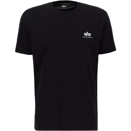 Schwarzes Backprint T-Shirt - alpha industries - Modalova