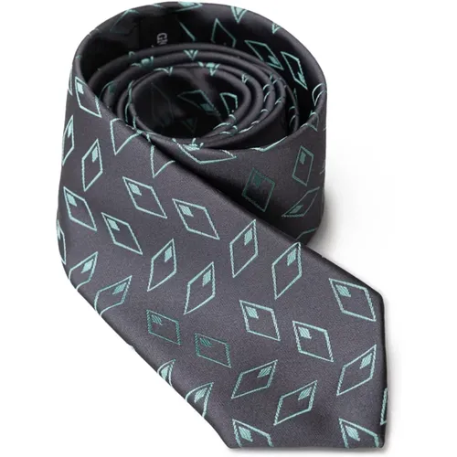 Ties, male, , Size: ONE SIZE Anthracite Silk Tie - Giorgio Armani - Modalova