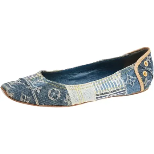 Pre-owned Flats, female, , Size: 7 US Pre-owned Denim flats - Louis Vuitton Vintage - Modalova