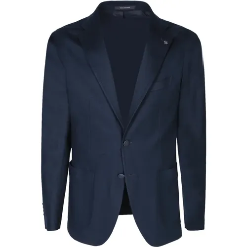 Blazers, male, , Size: L Cotton Blazer Jacket - Tagliatore - Modalova