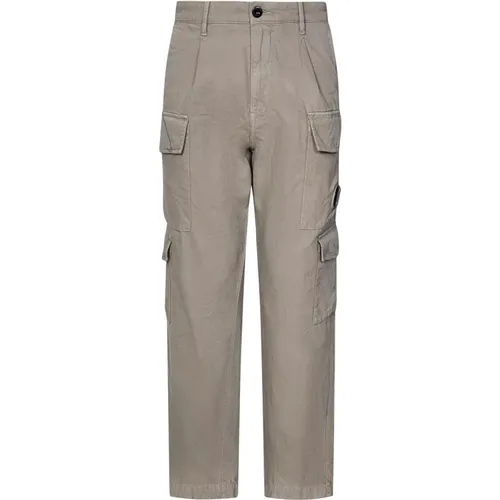 Straight Trousers, male, , Size: M Khaki Multi-Pocket Straight Leg Pants - C.P. Company - Modalova