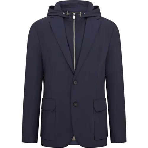 Detachable Hooded Blazer Navy Luxury Fashion , male, Sizes: 2XL, M, XL, L - Corneliani - Modalova