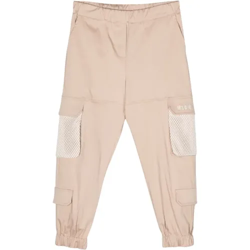 Sand Baumwoll-Popeline Kinderhose - MSGM - Modalova