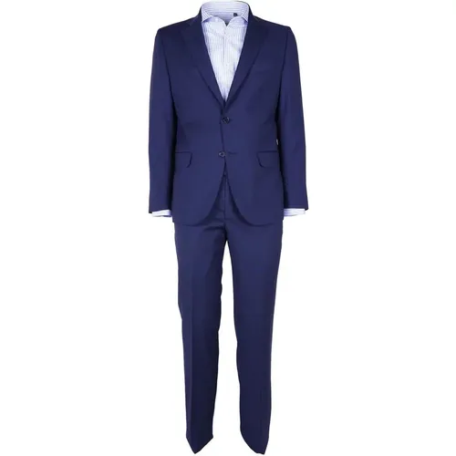 Single Breasted Suits, male, , Size: 2XL Wool Virgin Suit Drop 7 - Made in Italia - Modalova