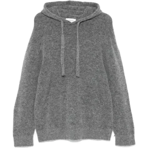 Hoodies, male, , Size: 2XL Hoodie with Hood in Grey Wool - Laneus - Modalova