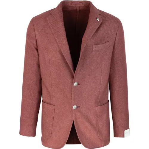 Roter Wollmischung Blazer Jacke , Herren, Größe: 3XL - Lubiam - Modalova