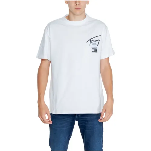 Graffiti Signature T-Shirt , Herren, Größe: M - Tommy Jeans - Modalova