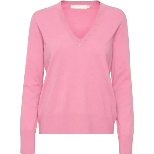 V-Neck Knit Sweater Cashmere Rose , female, Sizes: L - InWear - Modalova