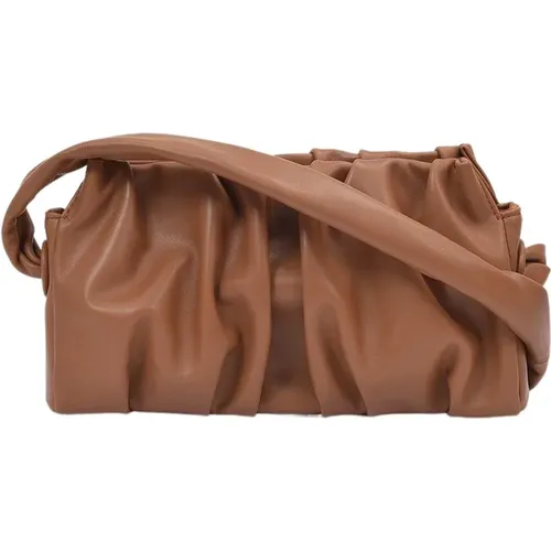 Handbags,Luxuriöse Leder Vague Schultertasche in Taupe - Elleme - Modalova