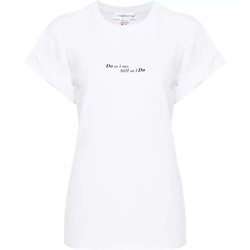 Slogan Print Crew Neck T-shirt - Victoria Beckham - Modalova