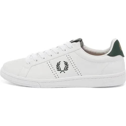 Sneakers, male, , Size: 7 US Perforated Leather Tennis Shoes - Fred Perry - Modalova