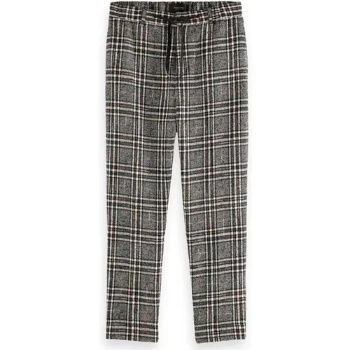 Straight Trousers, male, , Size: W34 Checkered Pants - Scotch & Soda - Modalova