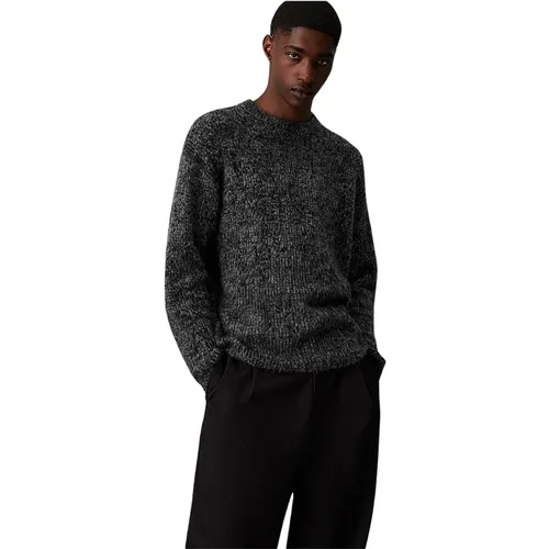 Heather Jacquard Alpaca Blend Sweater , Herren, Größe: L - Calvin Klein - Modalova