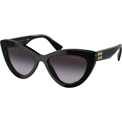 Schwarze/Grau Getönte Sonnenbrille , Damen, Größe: 54 MM - Miu Miu - Modalova