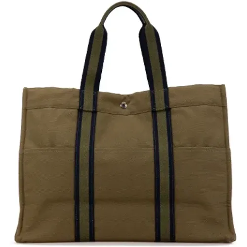 Pre-owned Tote Bags, female, , Size: ONE SIZE Pre-owned Canvas handbags - Hermès Vintage - Modalova