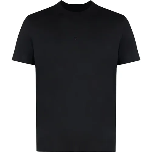 Baumwoll-Crew-Neck T-Shirt mit geripptem Ausschnitt , Herren, Größe: XS - Givenchy - Modalova