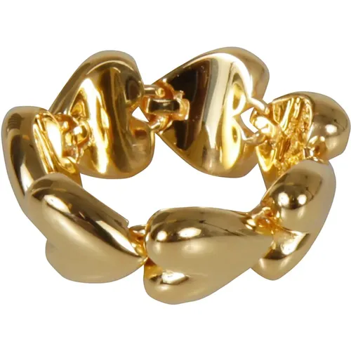 Rings, female, , Size: M/L Golden Heart Link Ring - Ambush - Modalova