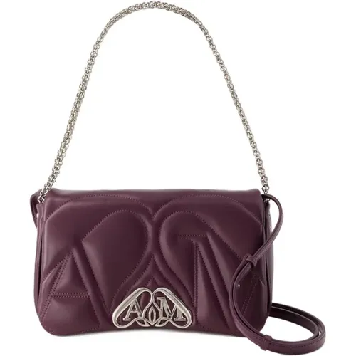 Handbags, female, , Size: ONE SIZE Small Leather Bag - Night Shade - alexander mcqueen - Modalova