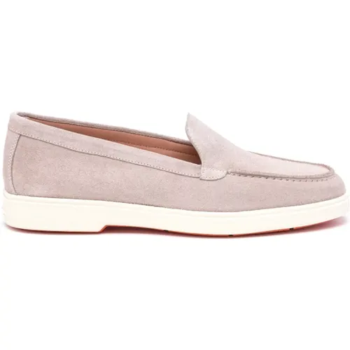 Loafers, female, , Size: 6 1/2 US Leather Moccasins - Santoni - Modalova