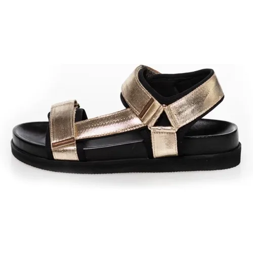 Goldene Metallriemen Sandalen , Damen, Größe: 39 EU - Copenhagen Shoes - Modalova