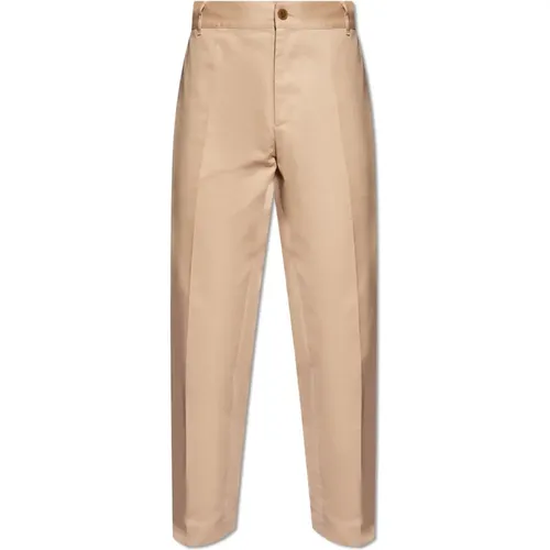 Chinos, male, , Size: S Pleat-front trousers - Maison Kitsuné - Modalova