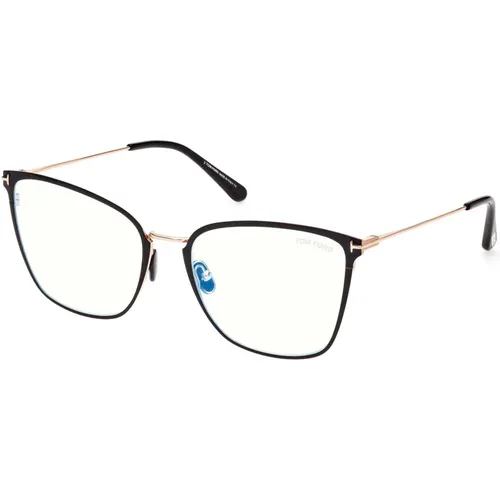 Glasses, female, , Size: 56 MM Blue Block Eyewear Frames in Shiny - Tom Ford - Modalova